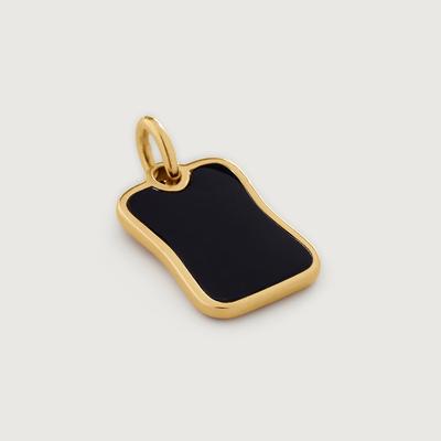 Gold Havana Gemstone ID Pendant Charm Black Onyx