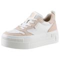 Plateausneaker BUFFALO "PAIRED COURT" Gr. 37, beige (weiß, creme) Damen Schuhe Sneaker