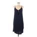 H&M L.O.G.G. Casual Dress - Shift Plunge Sleeveless: Blue Dresses - Women's Size 8