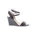 BCBGMAXAZRIA Wedges: Black Solid Shoes - Women's Size 7 1/2 - Open Toe