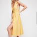 Free People Dresses | Free People Diana Wrap Midi Mustard Yellow Dress Autumn Fall Cotton | Color: Gold/Yellow | Size: M