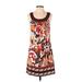 BCBGMAXAZRIA Cocktail Dress - A-Line Scoop Neck Sleeveless: Brown Color Block Dresses - Women's Size Small