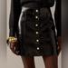 J. Crew Skirts | J.Crew Collection Button-Front Skirt In Faux Patent Leather | Color: Black | Size: 0