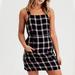 American Eagle Outfitters Dresses | American Eagle Women’s Plaid Navy And Pink Mini Dress With Front Pockets Size Xs | Color: Blue/Pink | Size: Xs