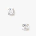 Kate Spade Jewelry | Kate Spade New York Mini Small Square Studs Earring Clear One Size New Authentic | Color: White | Size: Os