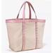 Victoria's Secret Bags | *New Vs Victoria's Secret Canvas Shopping Bag Purse Tote Pink Gold Studs $78 | Color: Pink | Size: Os