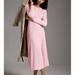 Anthropologie Dresses | Anthropologie Long Sleeve Midi Ribbed Sweater Dress Sz Xxs | Color: Pink | Size: Xxs