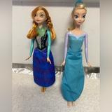 Disney Toys | Disney Fashion Barbie Dolls Frozen Anna Doll & Frozen Elsa Doll With Clothing | Color: Blue | Size: Osbb