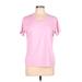 Adidas Active T-Shirt: Pink Solid Activewear - Women's Size Large