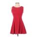 Forever 21 Casual Dress - A-Line Crew Neck Sleeveless: Red Print Dresses - Women's Size Small