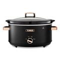 Tower T16043BLK Cavaletto 6,5 Liter Slow Cooker mit 3 Heizstufen, Cool-Touch-Griffen, Schwarz und Roségold