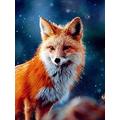 ALKOY 500/1000/1500 Pieces Adults Jigsaw Puzzles Wooden Puzzle, Brain Challenge Jigsaw Roll Mat for Children, Fox Pattern under the Snowy Night, Intelligence Jigsaw Sets for Family, Parent-Child Gam