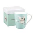 Harlequin Aspen Palmetto Cranes Emerald Mug 390ML Gift Box, Bone China, Multi-Colour, 9.1 x 9.2 x 10.7 cm