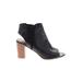 Steve Madden Heels: Chelsea Boots Chunky Heel Boho Chic Black Print Shoes - Women's Size 8 - Peep Toe