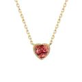 Gualiy Yellow Gold Necklace for Women, 14K Gold Necklaces for Women with Heart Shape Tourmaline Necklace 45CM