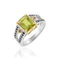 SILCASA Natural Healing Birthstone Peridot Gemstone 925 Silver Gold Plated Ring for Women Wedding Ring 62 (19.7)