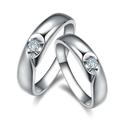 Ring for Women Jewelry, Lab Created Diamond Engagement Rings 18K White Gold AU750 2 0.06CT VVS I-J Lab Diamonds Solitary Woman I 1/2 + Man O 1/2