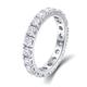 Lieson Woman's Ring Bands, 18K White Gold Rings Band Promise Rings Her Elegant Row 4 Prong Round Created Diamond Engagement Rings White Gold Ring Size M 1/2