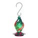 Transpac Enchanted Garden Glass Hanging Hummingbird Feeder Glass in Green/Red | 9.84 H x 6.1 W x 6.1 D in | Wayfair TS01396