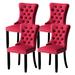 Rosdorf Park Kenta Tufted Velvet Wing Back Side Chair Dining Chair Wood/Upholstered/Velvet in Red/Black | 38 H x 26 W x 20 D in | Wayfair