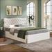 Alcott Hill® Cedano Vegan Leather Platform Storage Bed Wood & /Upholstered/Faux leather in White | 42.9 H x 61.6 W x 82.7 D in | Wayfair