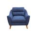 Armchair - George Oliver Kallye 39.5" Wide Armchair Polyester in Blue/Brown | 35 H x 39.5 W x 36.25 D in | Wayfair BB8F2A5D80244E589405CCE86A072AF4