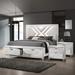 Willa Arlo™ Interiors Borel Upholstered Platform 3 Piece Bedroom Set in White | 67.25 H x 85.5 D in | Wayfair E0D47F79E6B2448496C6A2B2E4BDBE63