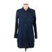 Old Navy Casual Dress - Shirtdress: Blue Dresses - Women's Size Medium