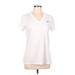 Nike Active T-Shirt: White Solid Activewear - Women's Size Large