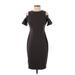 Calvin Klein Casual Dress - Sheath: Brown Print Dresses - Women's Size 2 Petite