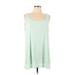 Eileen Fisher Sleeveless Silk Top Green Scoop Neck Tops - Women's Size Large