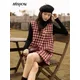 MISHOW-Robe en émail à carreaux vintage pour femmes col en V Aline fibre de laine vêtements
