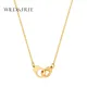 Mini Collier Pendentif Menottes en Acier Inoxydable Plaqué Or Collier JOLover Court pour Cadeau de