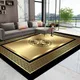 Tapis doré de luxe moderne pour salon décoration abstraite grands tapis table basse côté lea
