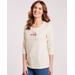 Blair Women's Embroidered Pointelle Top - Ivory - M - Misses