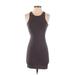 Soprano Casual Dress - Bodycon Scoop Neck Sleeveless: Brown Print Dresses - Women's Size Small