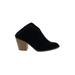 Sonoma Goods for Life Mule/Clog: Slip-on Chunky Heel Boho Chic Black Solid Shoes - Women's Size 8 - Almond Toe