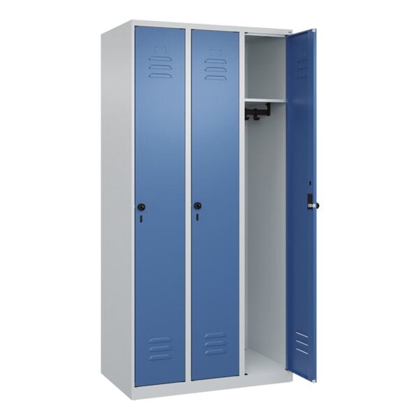 CP Spind »Classic PLUS Korpus lichtgrau« 3x1 Fächer blau, 90x185x50 cm