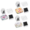 Tragbare Mini-Blechdose leere 12-Well-Aquarellpalette kleine Farbspeicher-Kits mit Magnet clip und