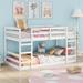 White Solid Pine Twin/Twin Bunk Bed with Ladder, Guardrail