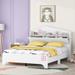 White House Platform Bed with Storage House shape Headboard - Storage Shelf, Funny Design, Solid Construction