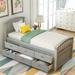 Gray Eco-Friendly Pine Wood Twin Size Platform Bed Frame - 6 Drawers, Ideal for Kids