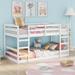 Solid Pine Twin over Twin Bunk Bed with Ladder and Full-length Guardrail, Space-Saving, Safe, Stylish