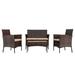 2pcs Arm Chairs 1pc Love Seat & Tempered Glass Coffee Table