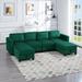 U-Shaped Symmetrical Modular Sectional Sofa 116'' Velvet Reclined Sofa with Storage Chaise and Ottoman for Livingroom