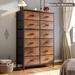 12 Drawer Dresser Tall Fabric Chests of Drawers Closet for Bedroom