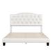 Upholstered Platform Bed with Saddle Curved Headboard and Diamond Tufted Details