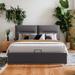 Full size Velvet Upholstered Platform bed with a Hydraulic Storage System,Pine Plywood Wood frame,No Box Spring required