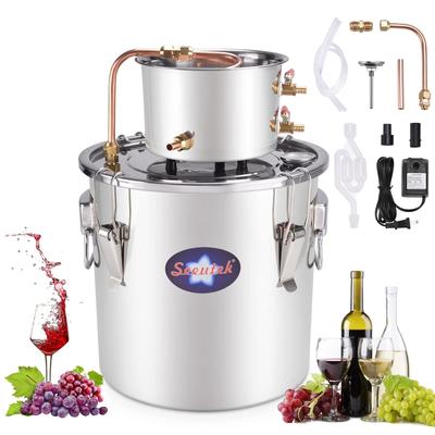 Alcohol Still Water Alcohol Distiller Spirits Kit, Home Brew Wine Making Kit Oil Boiler Stainless Steel 2 Pots