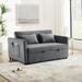 3-in-1 Convertible Sofa Bed Versatile Velvet Pullout Sofa Bed w/Adjustable Back Modern Sectional Sofa w/Lumbar Pillows